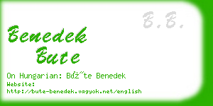 benedek bute business card
